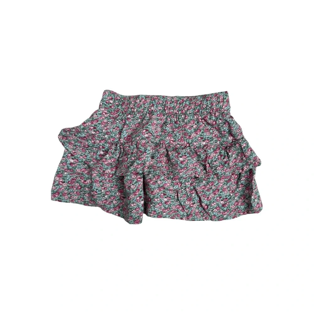 OshKosh B'Gosh Girls Floral Ruffle Skort Pink Green Skirt Shorts Fall Toddler 2T
